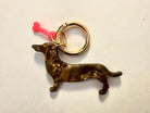 Dackel Anhänger am großen goldenen Karabiner | Charm für Taschen | Schlüsselanhänger | Taschenschmuck Taschenanhänger | Bag Charm