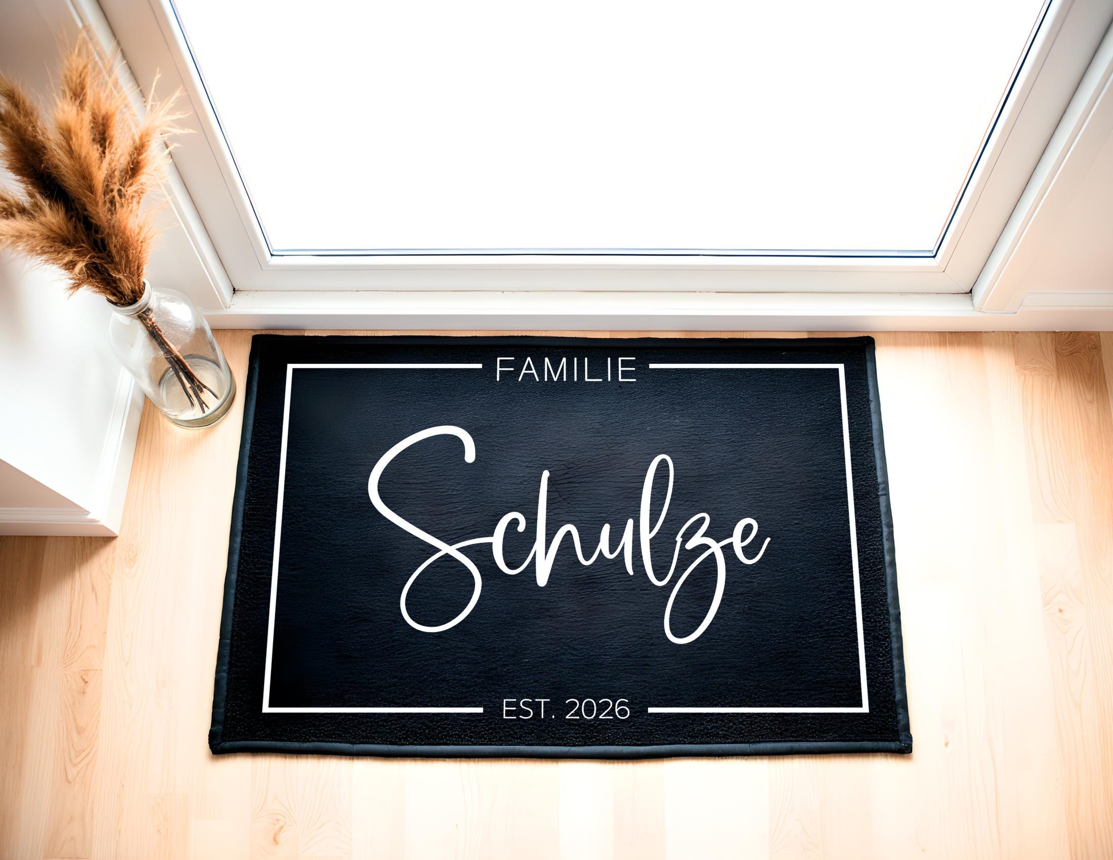 Fußmatte für Familien | Personalisierter Fußabtreter mit Name der Familie | Geschenk Einzug
