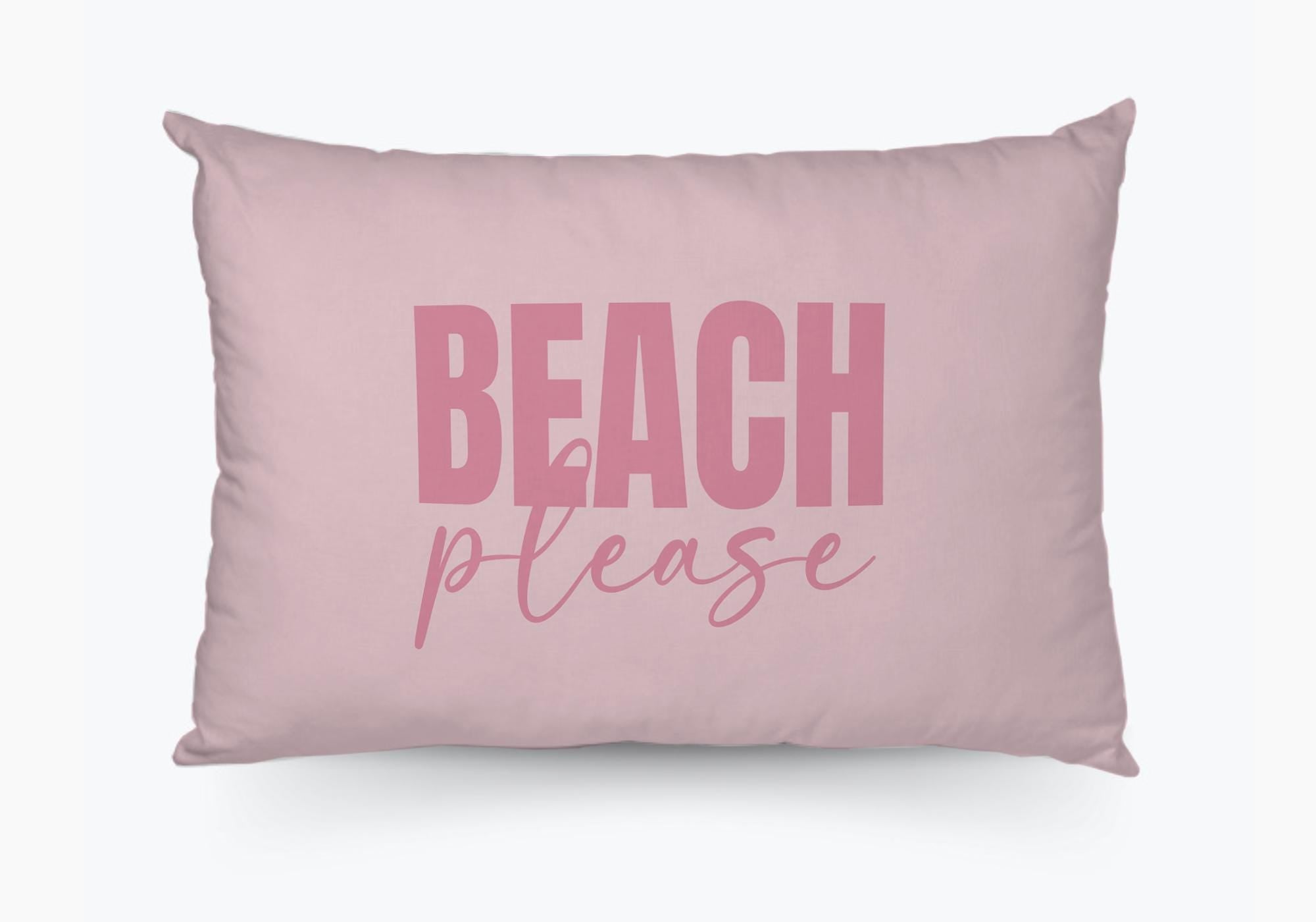 Beach please - Kissen aus Baumwolle | 50 x 35 cm inklusive Füllung | rosa oder türkis