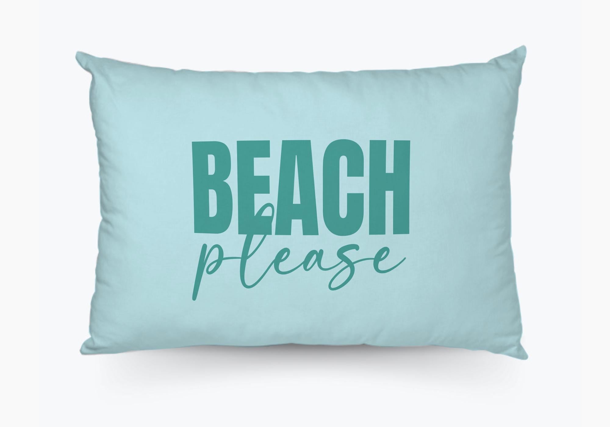 Beach please - Kissen aus Baumwolle | 50 x 35 cm inklusive Füllung | rosa oder türkis