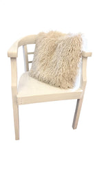 Beige Fell Tasche, Große Tasche aus Kunstfell Flokati