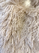 Beige Fell Tasche, Große Tasche aus Kunstfell Flokati