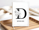 Tagebuch personalisiert | weißes Notizbuch mit Personalisierung | Monogram | A5 liniert | anpassbar auch Titel des Buches