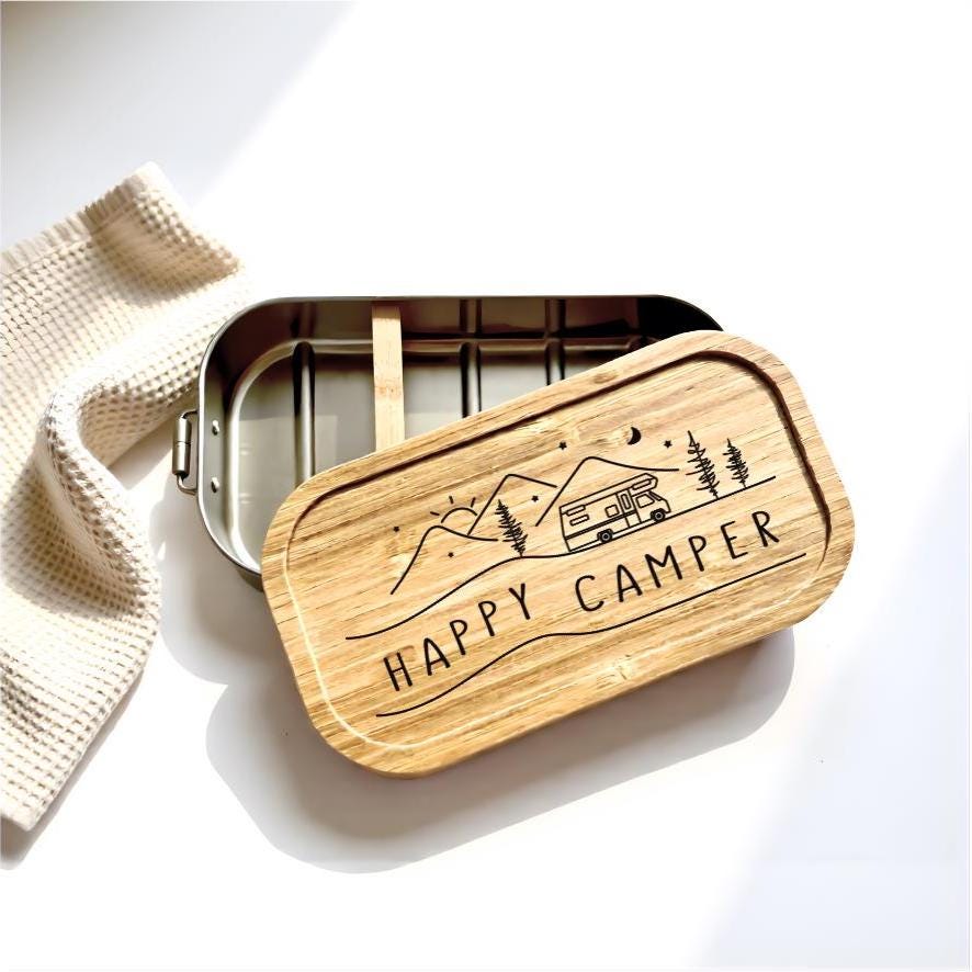 Brotdose Happy Camper | Camping Lunchbox | Camper Frühstück | Geschenk Camping