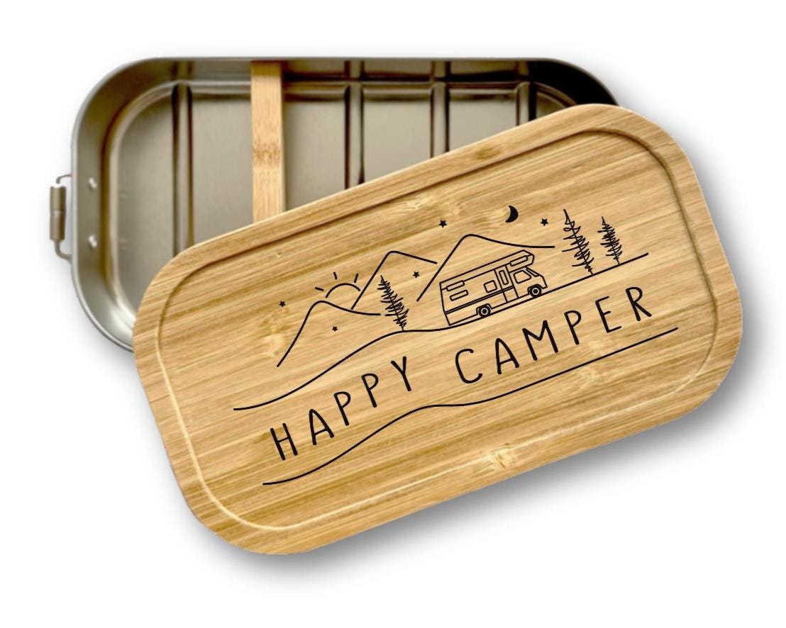 Brotdose Happy Camper | Camping Lunchbox | Camper Frühstück | Geschenk Camping