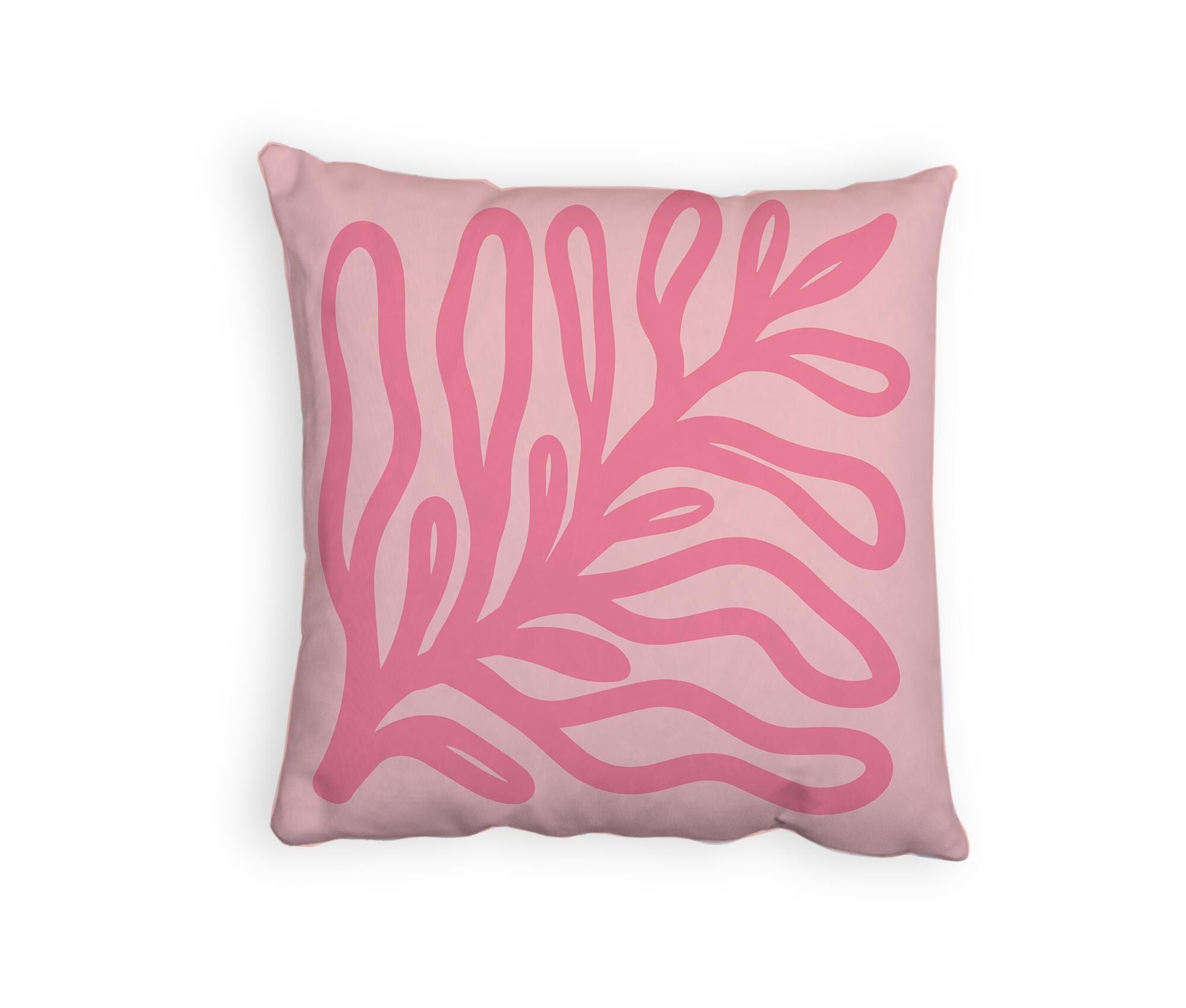 Quadratischer Kissenbezug im floralen Dessin in zarten Rosatönen