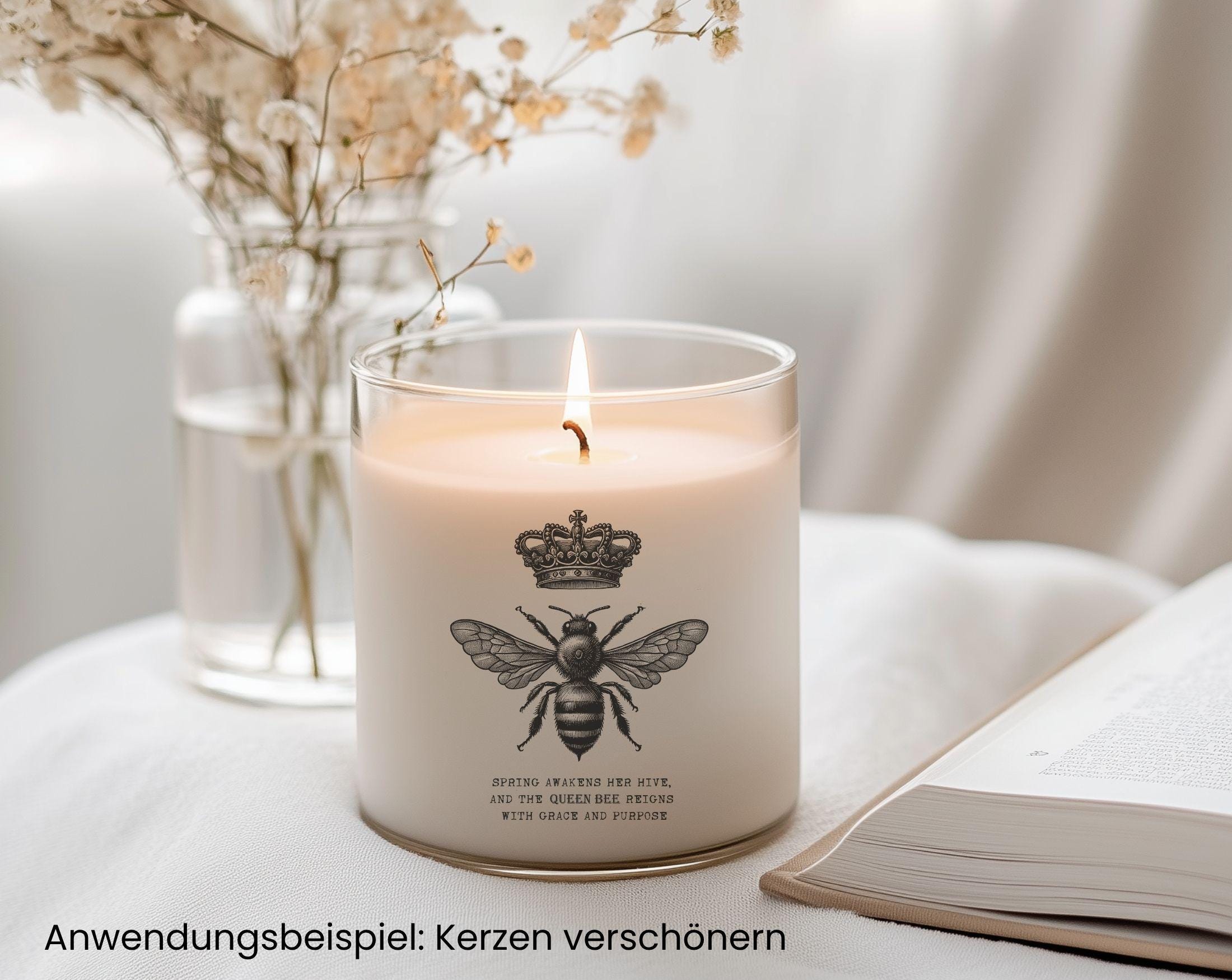 Oster Kerzen DIY | 30 Sticker im Vintage Look | für Wasserschiebefolie | digitaler download