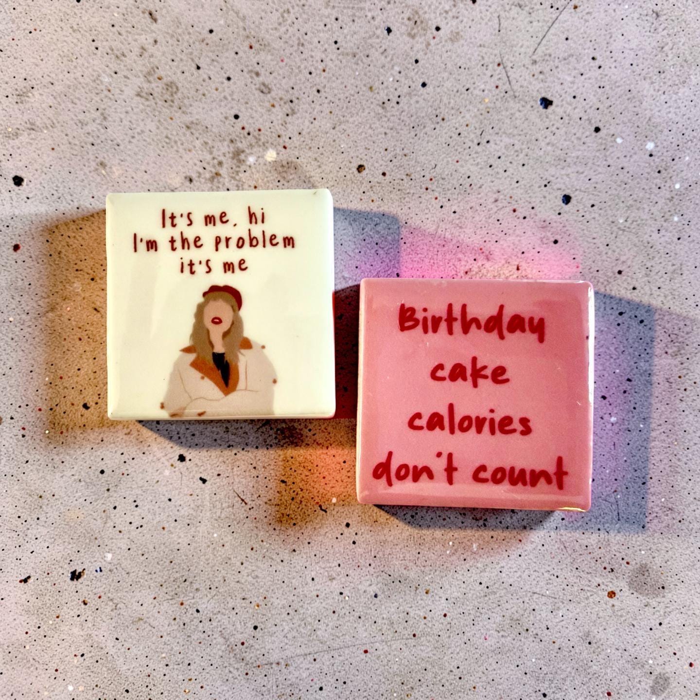 Mini Fliesen Magnete | kleine Kacheln mit Sprüchen | Magnet Taylor | Swiftie Geschenk | 4,5 x 4,5 Tile