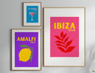 Poster-Set Ibiza, Amalfi, St. Tropez | Travel Sommer neonfarben| Bilder | Wand Deko