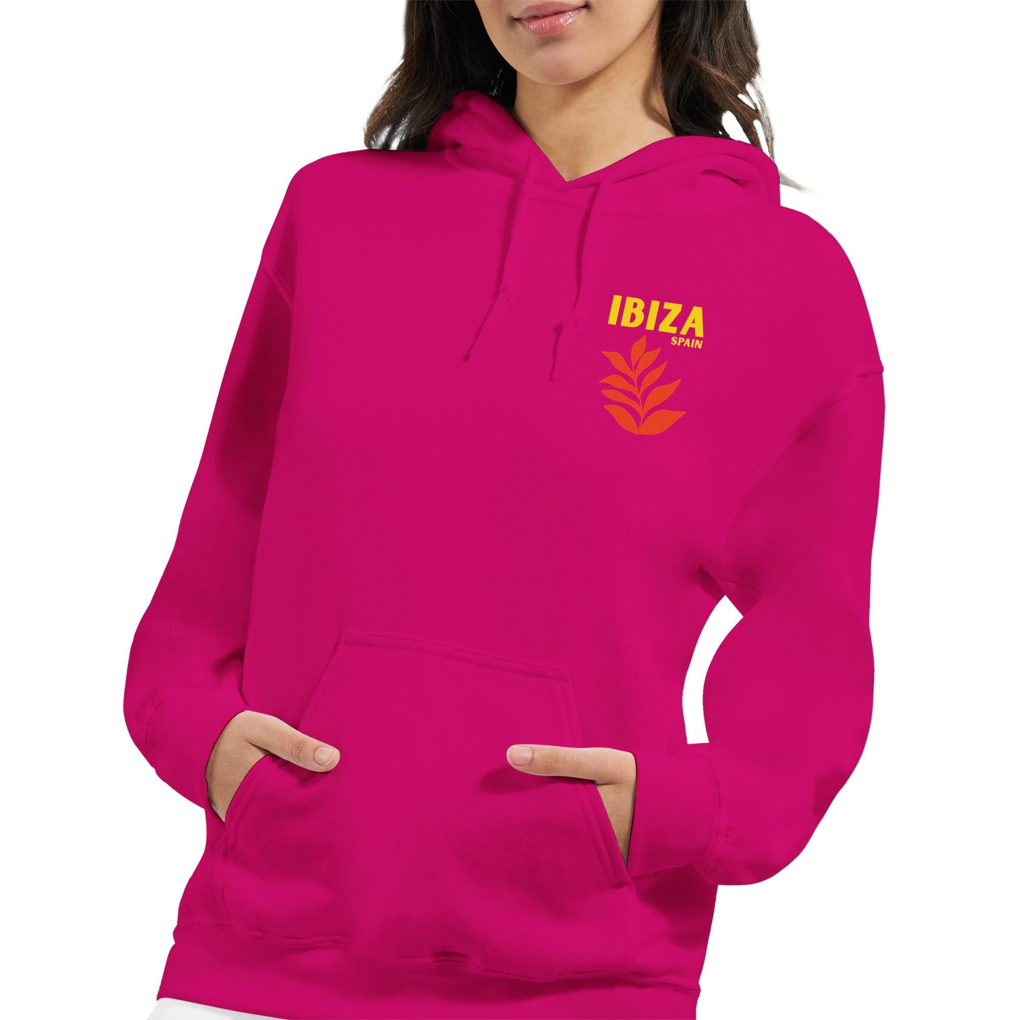 Ibiza Hoodie Pink Floral | Sommer Vibes Hoodie mit Print | Urlaub Outfit | Geschenk für Freundin