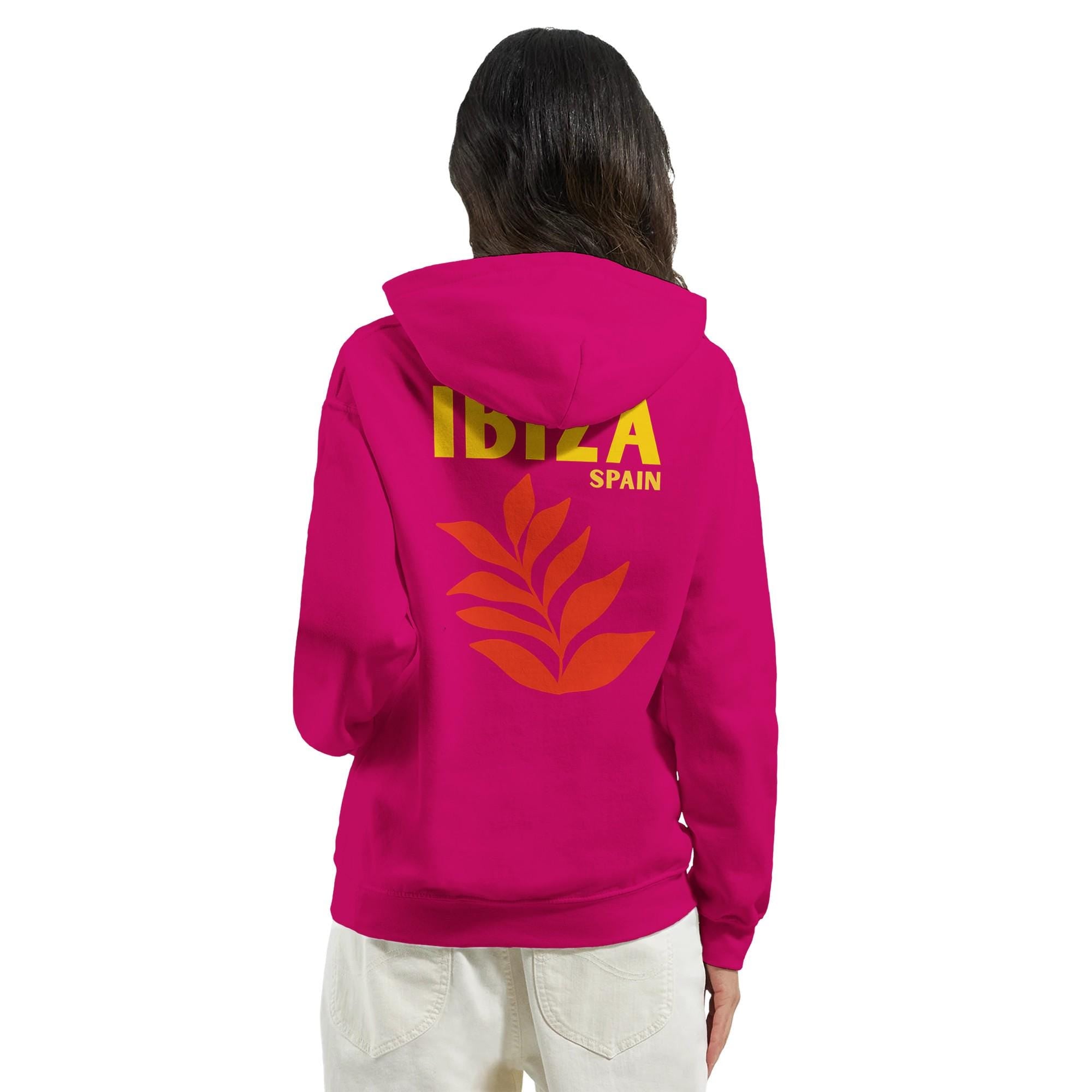 Ibiza Hoodie Pink Floral | Sommer Vibes Hoodie mit Print | Urlaub Outfit | Geschenk für Freundin
