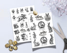 Oster Kerzen DIY | 30 Sticker im Vintage Look | für Wasserschiebefolie | digitaler download
