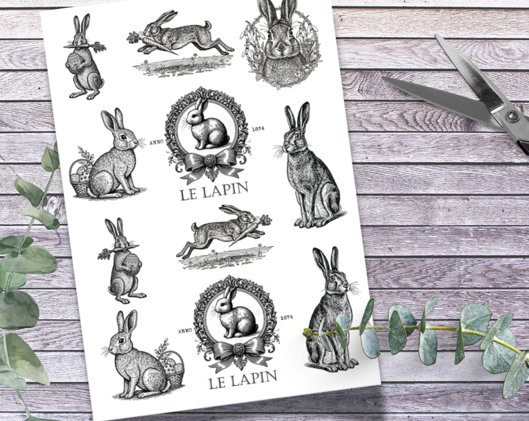 Oster Kerzen DIY | 30 Sticker im Vintage Look | für Wasserschiebefolie | digitaler download