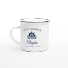 Personalisierte Emaille Tasse Boot – mit Bootsnamen, Hafen & Skipper | Geschenk Bootsbesitzer | Ahoi Skipper | maritime Tasse individuell