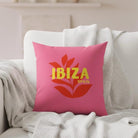 Ibiza Kissen pink mit Füllung | Samtkissen Ibiza Spain | bunte Sommer Deko | Boho Statement Kissen floral | Geschenk Ibiza Lover