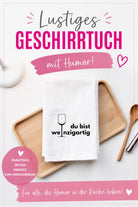 Geschirrtuch | Du bist weinzigartig | lustiger Spruch | in schwarz oder weiß | Wein Mitbringsel