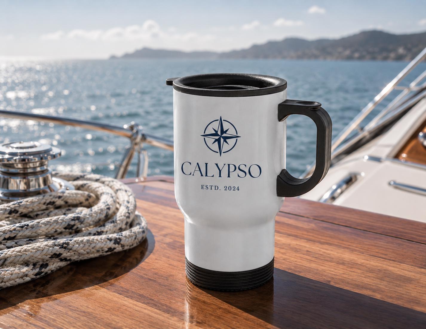 Personalisierbarer Thermobecher Boot & Yacht | Edelstahl Reisebecher maritime Geschenkidee | Segeln Camping Camper Kaffeebecher To Go