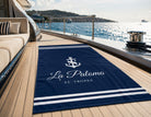 Personalisiertes Bootshandtuch mit Bootsname | Yacht Handtuch | Geschenk Bootsbesitzer | Maritime Badehandtücher 3 Größen | 3 Designs