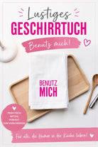 Geschirrtuch | Küchenhandtuch | Benutz mich | mit schwarzer oder pinker Beschriftung