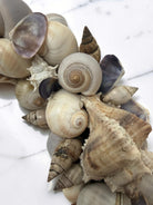 Muschelkranz Natur – handgefertigter Kranz aus Muscheln & Schneckenhäusern | Maritime Deko in Beige und Grau | Beach House Stil