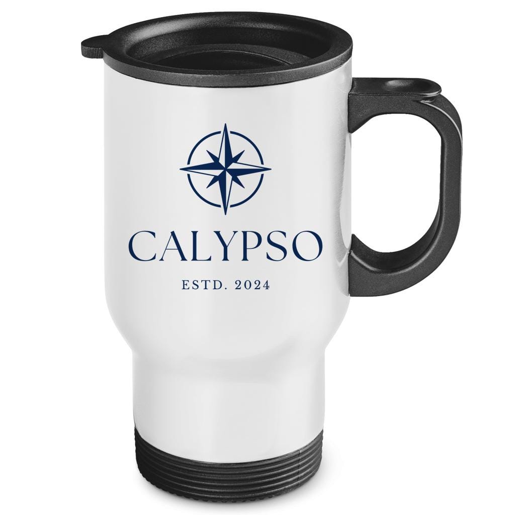 Personalisierbarer Thermobecher Boot & Yacht | Edelstahl Reisebecher maritime Geschenkidee | Segeln Camping Camper Kaffeebecher To Go