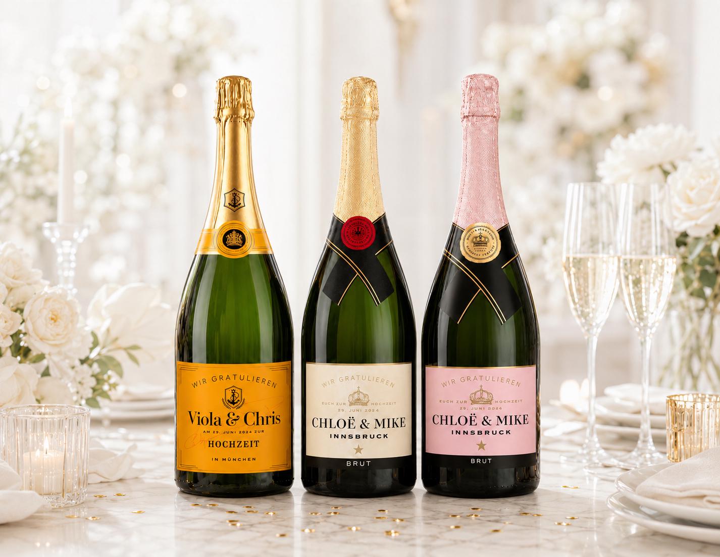 Personalisiertes Etikett Champagnerflasche | Hochzeit Verlobung Goldene Hochzeit Flaschenetikett
