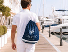 Personalisierter Bootsrucksack mit Bootsname | wasserabweisender Beutel für Segler | Geschenk für Bootsbesitzer | maritime Tasche 30 x 40 cm