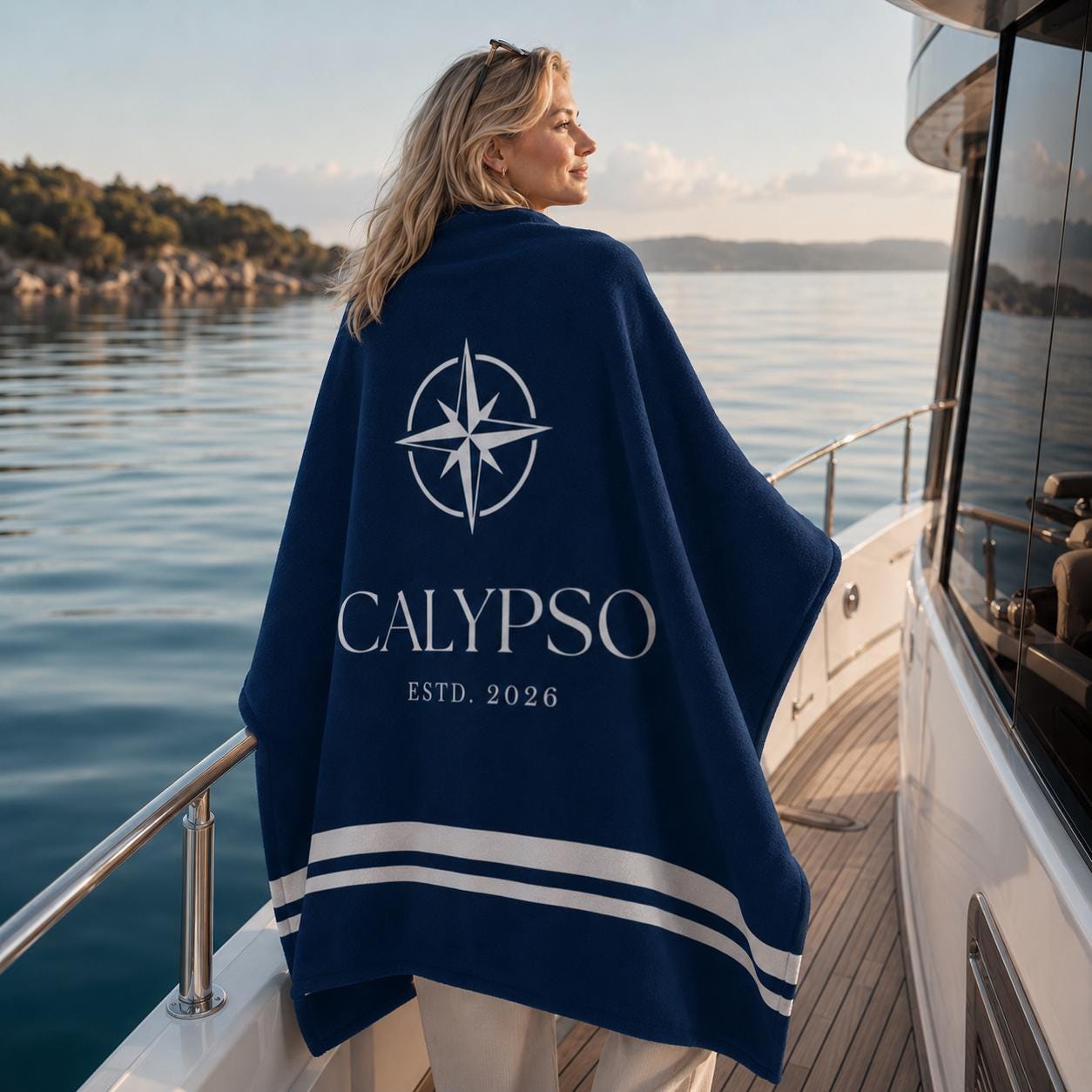 Personalisierte Plüschdecke für Bootsbesitzer | Maritime Kuscheldecke mit Bootsname | Geschenk für Segler, Skipper Geschenk, Boot Decke