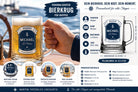 Personalisierter Bierkrug für Bootsbesitzer | Bierglas mit Bootsname & Jahreszahl | Geschenk für Skipper, Segler, Kapitän | Bierhumpen Glas