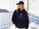 Personalisierter Oversized Hoodie mit Bootsname – Unisex Hoodie für Segler, Bootseigner & Yachtfans | blau oder weiß