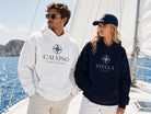 Personalisierter Oversized Hoodie mit Bootsname – Unisex Hoodie für Segler, Bootseigner & Yachtfans | blau oder weiß