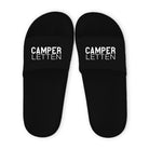 Camper Letten | Badelatschen für Campingplatz und Urlaub | schwarze Schlappen für Camper, Badeschuhe für Dusche, Strand, Schwimmbad | unisex