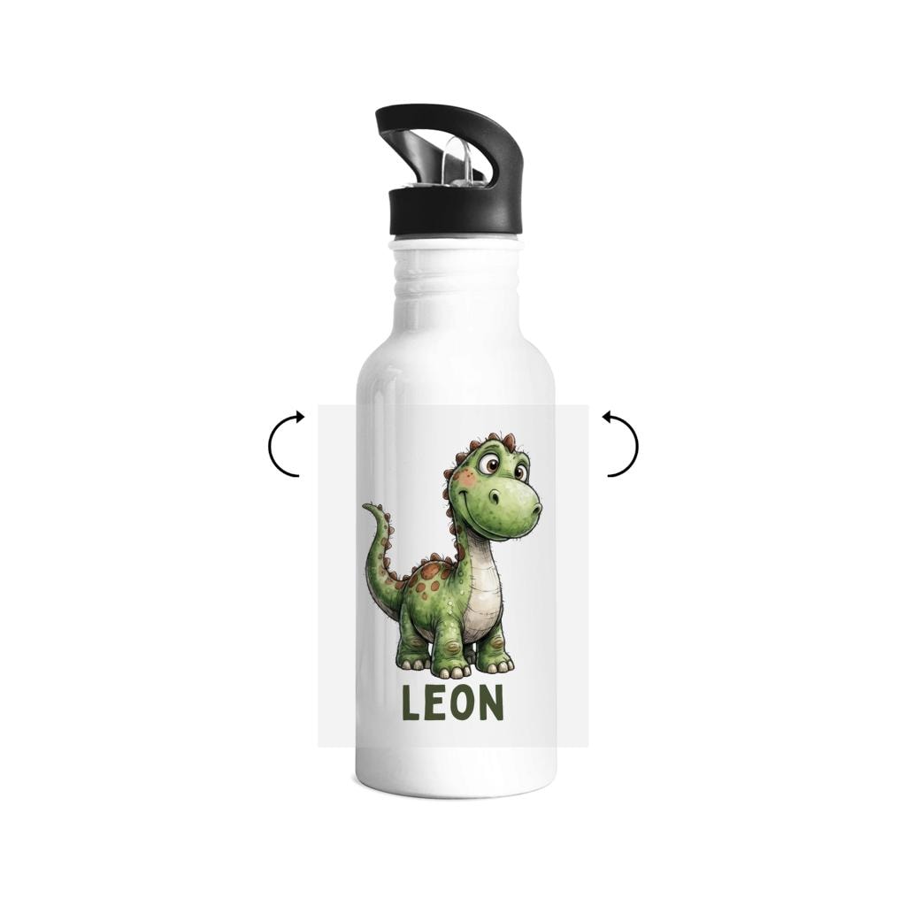 Trinkflasche Dino | personalisierte Edelstahlflasche | Geschenk für Schulanfang, Kita Start