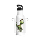 Trinkflasche Dino | personalisierte Edelstahlflasche | Geschenk für Schulanfang, Kita Start