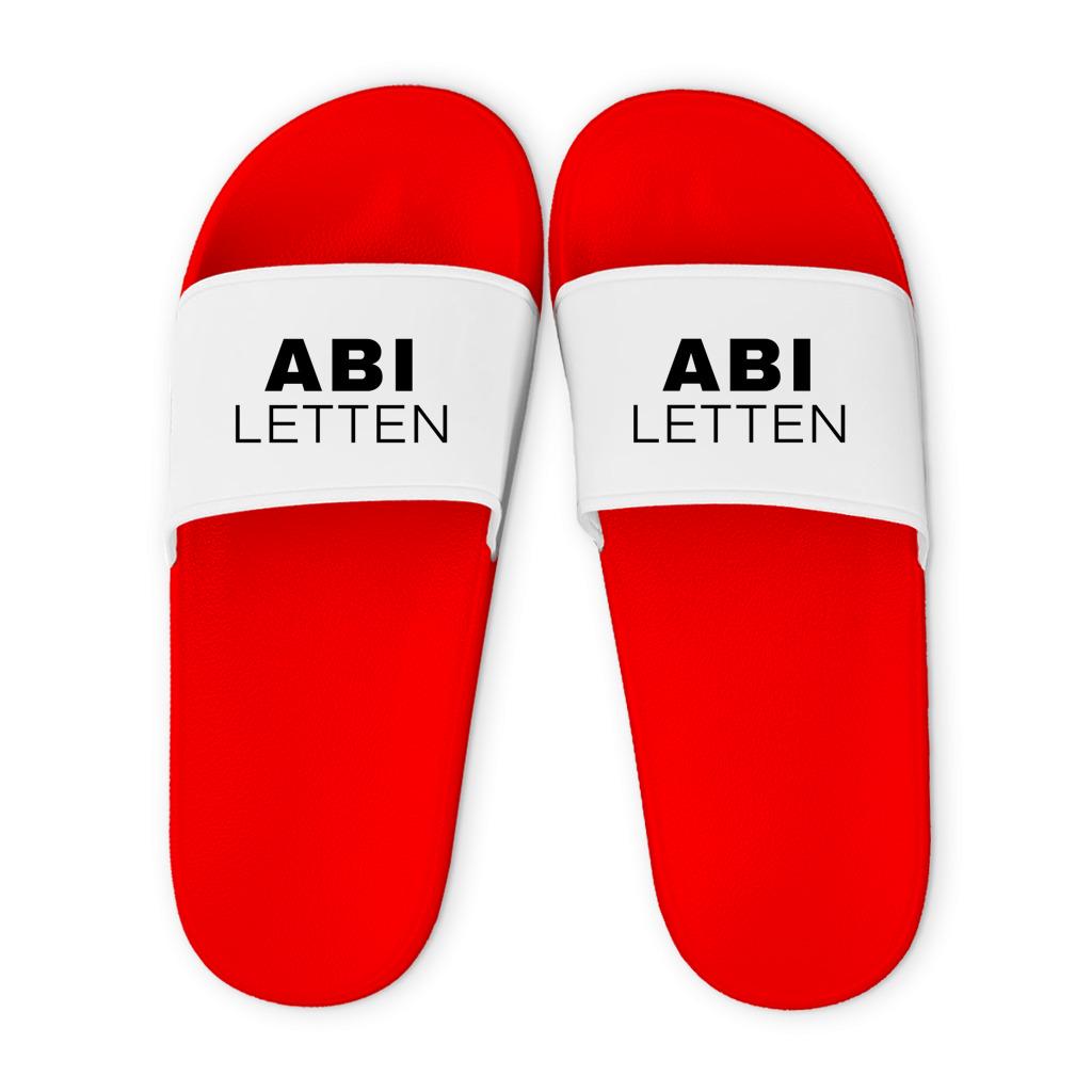 Abi Letten Schlappen Geschenk Abitur | Lustige Badelatschen Abi 2026 | Abiletten Geschenk Abifeier Abizeit Urlaub | in 6 Farben (Gr. 36-47)