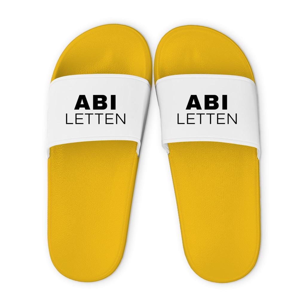 Abi Letten Schlappen Geschenk Abitur | Lustige Badelatschen Abi 2026 | Abiletten Geschenk Abifeier Abizeit Urlaub | in 6 Farben (Gr. 36-47)