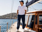 Personalisierte Sweatpants mit Bootsname | Skipper Hose Navy | Geschenk für Segler | Yacht Club Kleidung | Heimathafen & Bootsname