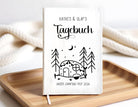 Camping Tagebuch | weißes Notizbuch | Personalisierung | Logbuch für Camper | A5 liniert | anpassbar Name, Titel, Headline