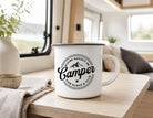 Camper Tasse Emaille personalisiert | Camping Becher mit Namen | Wohnmobil | Camper Logo | schwarz oder silber Rand
