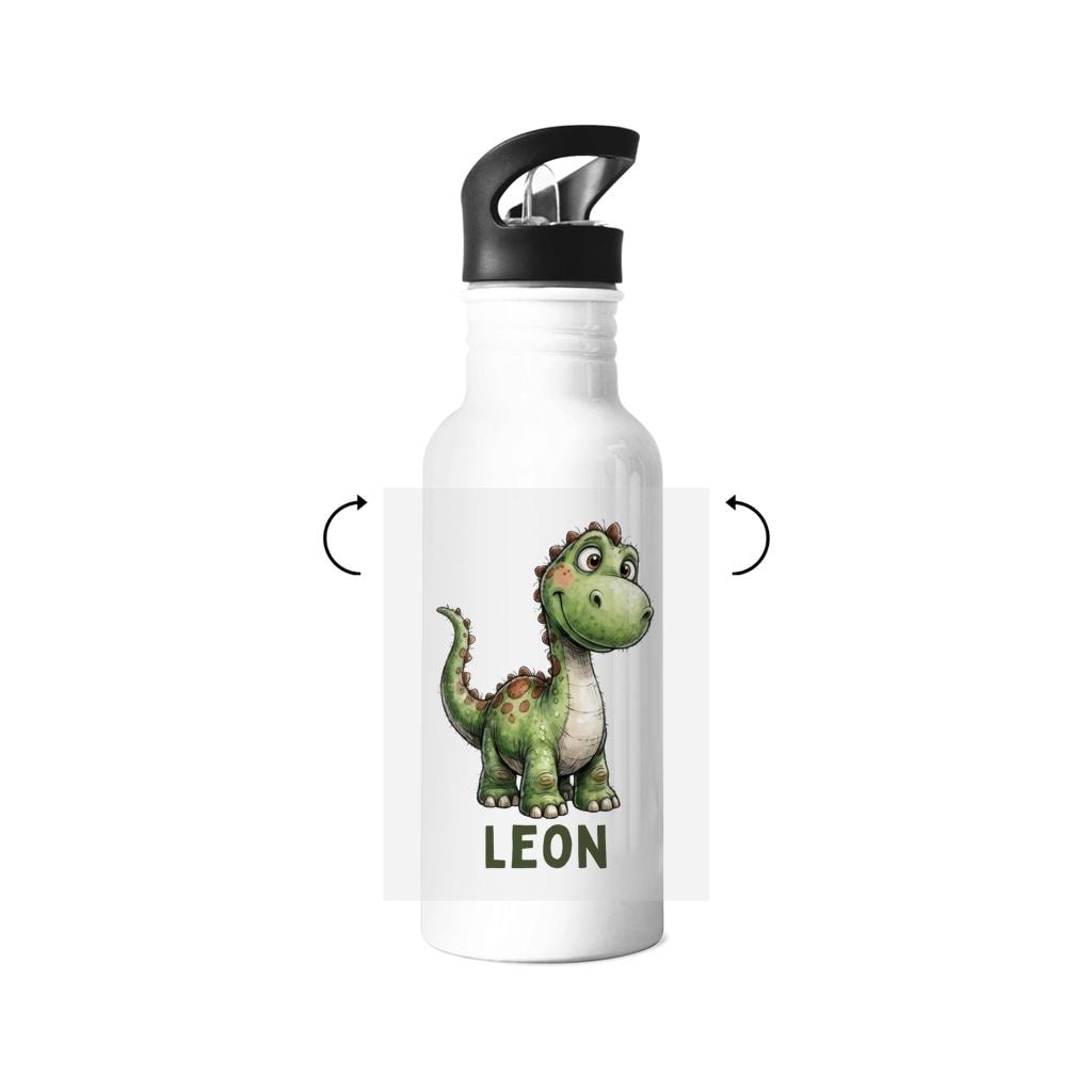 Trinkflasche Dino | personalisierte Edelstahlflasche | Geschenk für Schulanfang, Kita Start