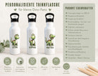 Trinkflasche Dino | personalisierte Edelstahlflasche | Geschenk für Schulanfang, Kita Start
