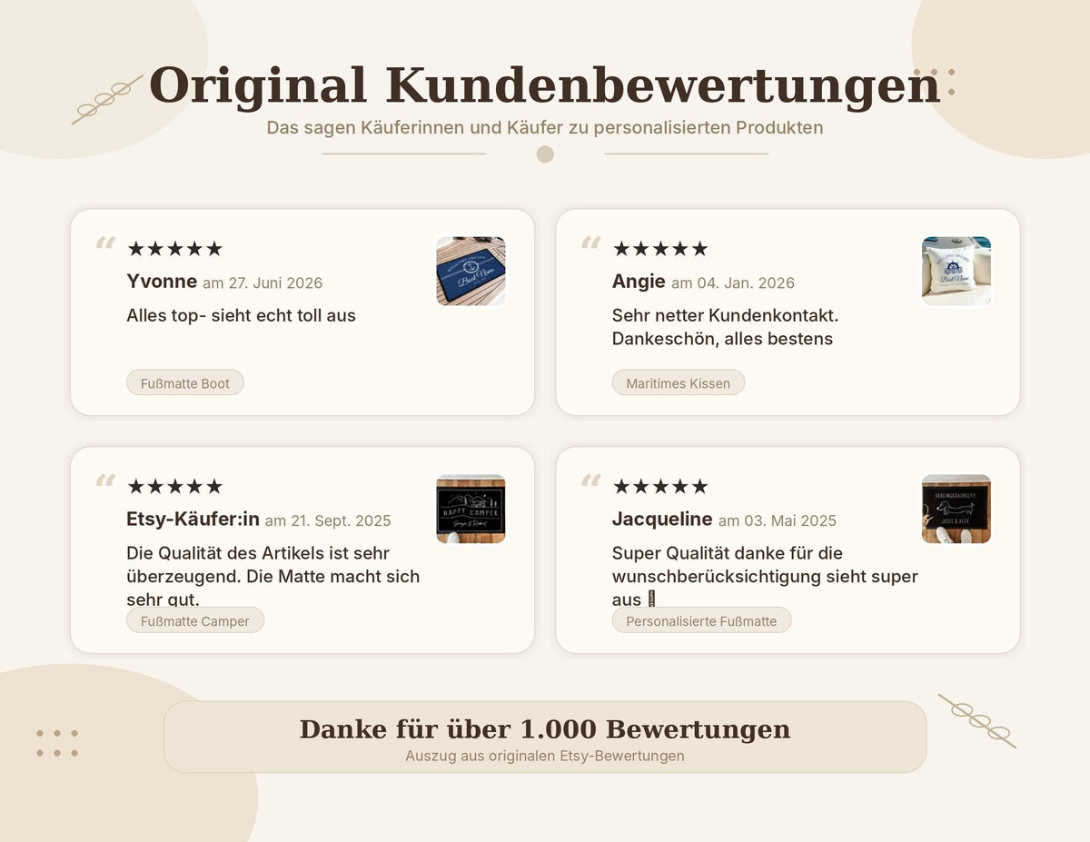 Camper Fußmatte | Personalisierte Fußmatte Camping | Geschenk Wohnmobil | schwarzer Fußabtreter mit Namen | in 2 Größen