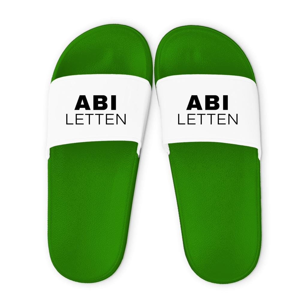 Abi Letten Schlappen Geschenk Abitur | Lustige Badelatschen Abi 2026 | Abiletten Geschenk Abifeier Abizeit Urlaub | in 6 Farben (Gr. 36-47)