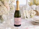 Personalisiertes Etikett Champagnerflasche | Hochzeit, Verlobung, Abitur, Schwangerschaft, Paten fragen | Flaschenetikett Ankündigung Geburt