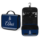 Kulturbeutel "Ahoi" für Boot & Camping | maritime Waschtasche zum Aufhängen | Kulturtasche | Travel Wash Bag | Toiletbag in navy