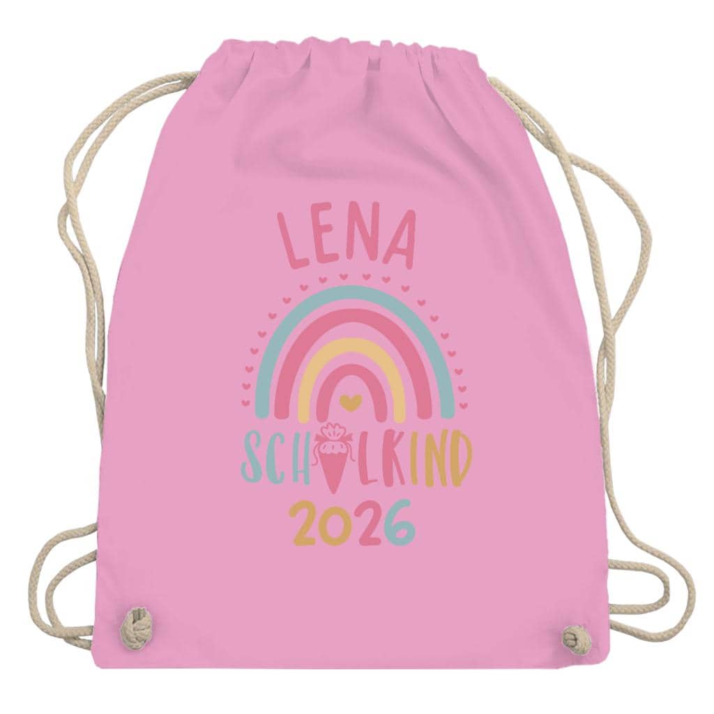 Personalisierter Turnbeutel Schulkind 2026 in 8 Farben | Geschenk zur Einschulung | Sportbeutel mit Name | Kindergarten- & Schultasche