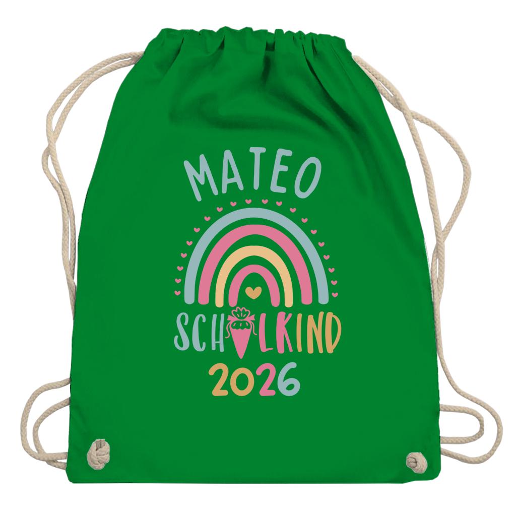 Personalisierter Turnbeutel Schulkind 2026 in 8 Farben | Geschenk zur Einschulung | Sportbeutel mit Name | Kindergarten- & Schultasche