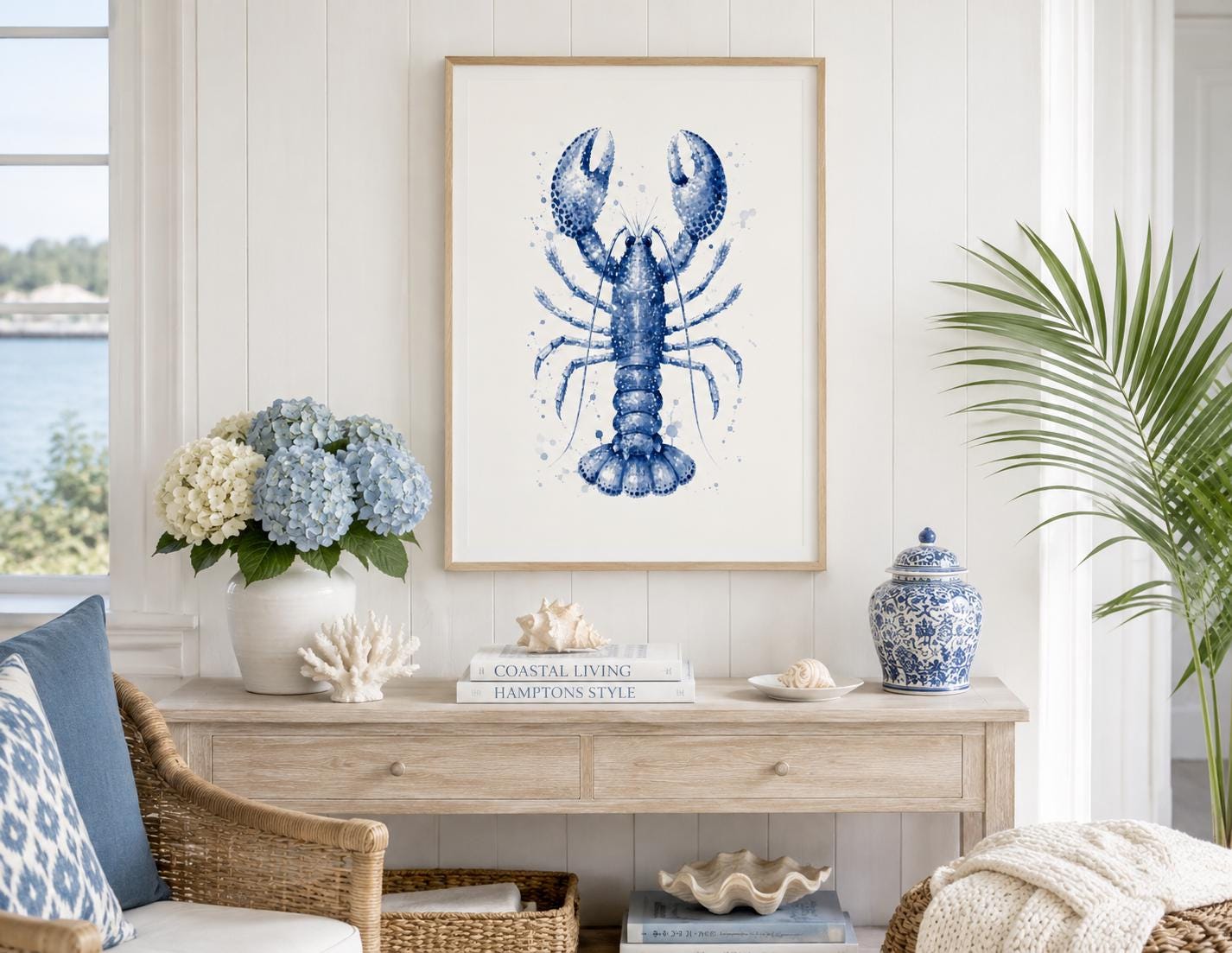Poster Hummer | maritime Wall Art | Beach House Decor | Wand Deko | Coastal Wall Art