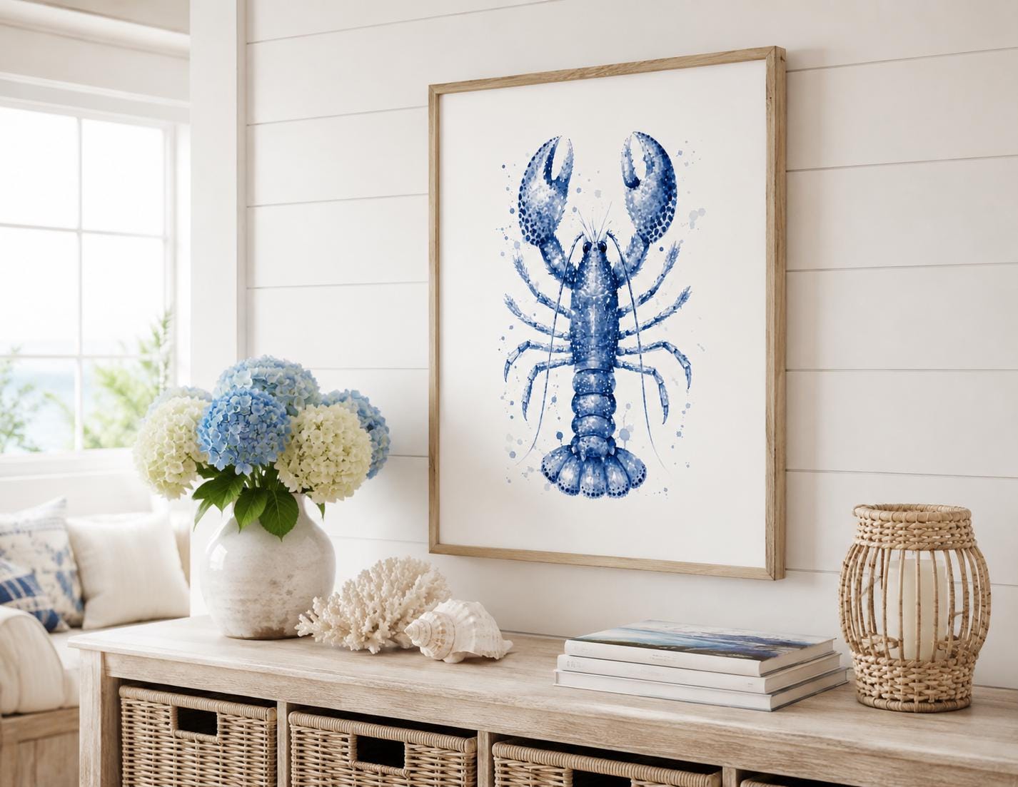 Poster Hummer | maritime Wall Art | Beach House Decor | Wand Deko | Coastal Wall Art