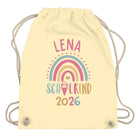 Personalisierter Turnbeutel Schulkind 2026 in 8 Farben | Geschenk zur Einschulung | Sportbeutel mit Name | Kindergarten- & Schultasche